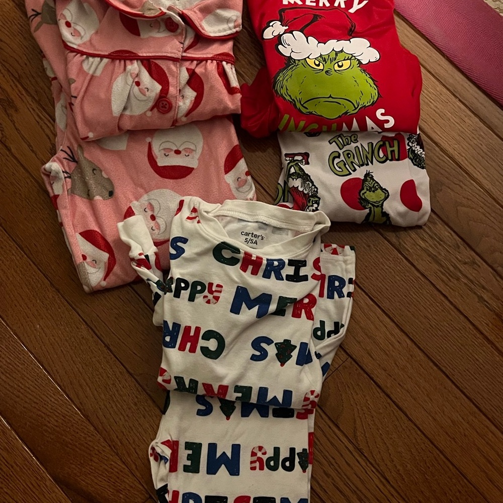 Carter's and Grinch Christmas Kids Pajama Set - Red, White, Pink